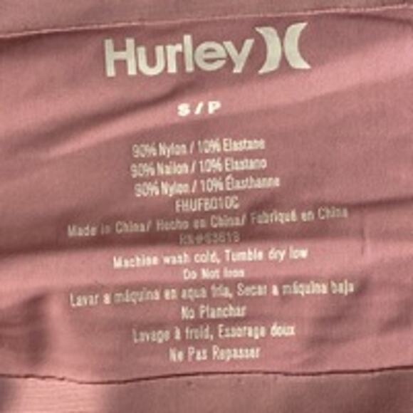 Pink Logo Strap Bralette Hurley Small Stretchy Sports Lounge Top - Picture 5 of 6